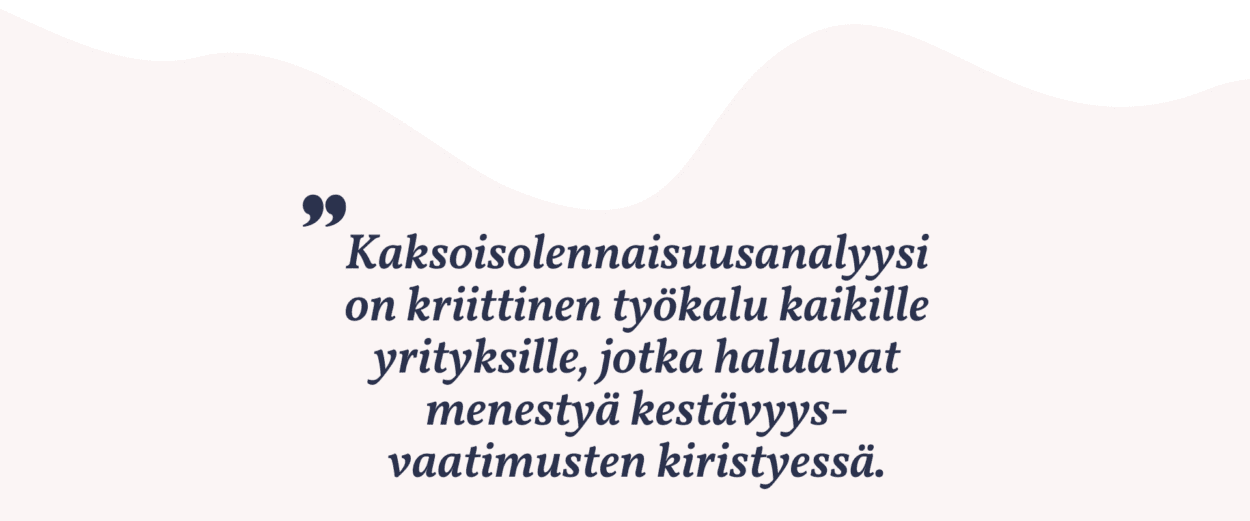 Kaksoisolennaisuusanalyysi kestävän liiketoiminnan strategisena työkaluna 